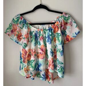 Fringe Shirt Women's Size S‎ Colorful Boutique Floral Top Ladies